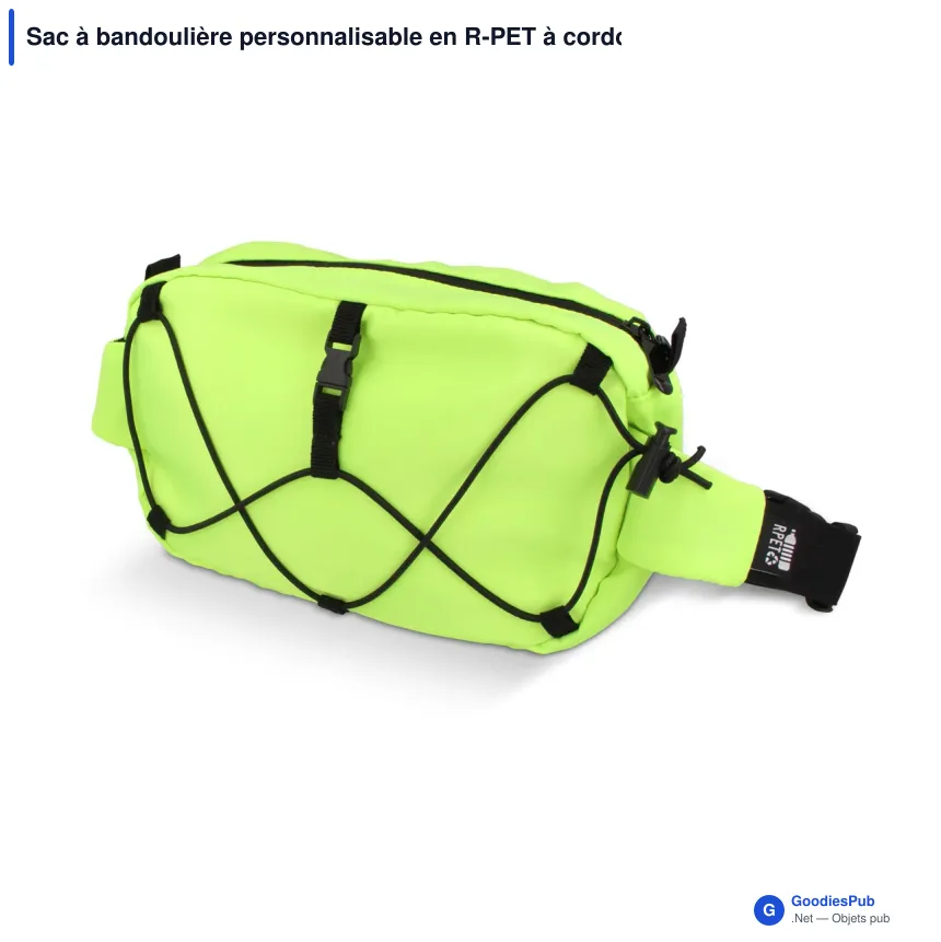 Sac à bandoulière personnalisable en R-PET à cordon de serrage avec logo - Image 4