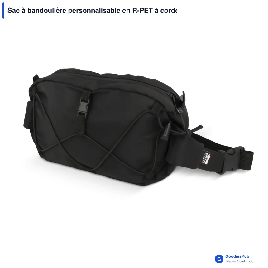 Sac à bandoulière personnalisable en R-PET à cordon de serrage avec logo - Image 5