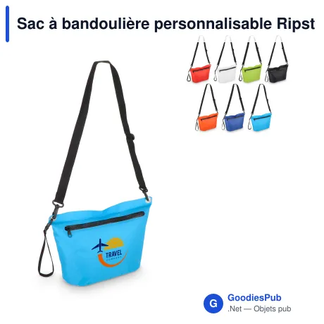 Sac à bandoulière personnalisable Ripstop résistant à l'eau avec logo - 33 x 23 cm