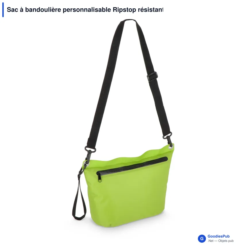 Sac à bandoulière personnalisable Ripstop résistant à l'eau avec logo - 33 x 23 cm - Image 2