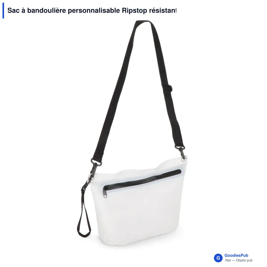 Sac à bandoulière personnalisable Ripstop résistant à l'eau avec logo - 33 x 23 cm - Image 4