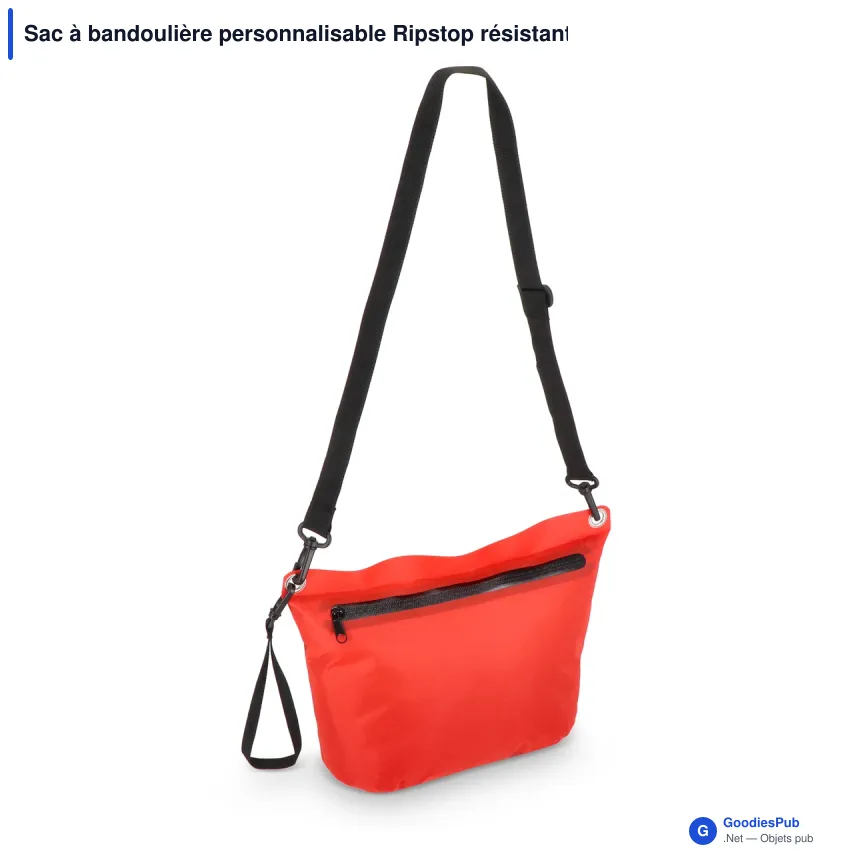 Sac à bandoulière personnalisable Ripstop résistant à l'eau avec logo - 33 x 23 cm - Image 8