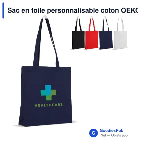 Sac en toile personnalisable coton OEKO-TEX® 280 g/m² 32x13x40 cm avec logo - Couleurs