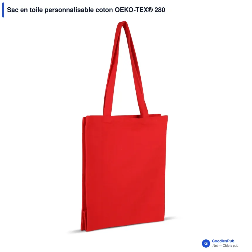 Sac en toile personnalisable coton OEKO-TEX® 280 g/m² 32x13x40 cm avec logo - Couleurs - Image 2