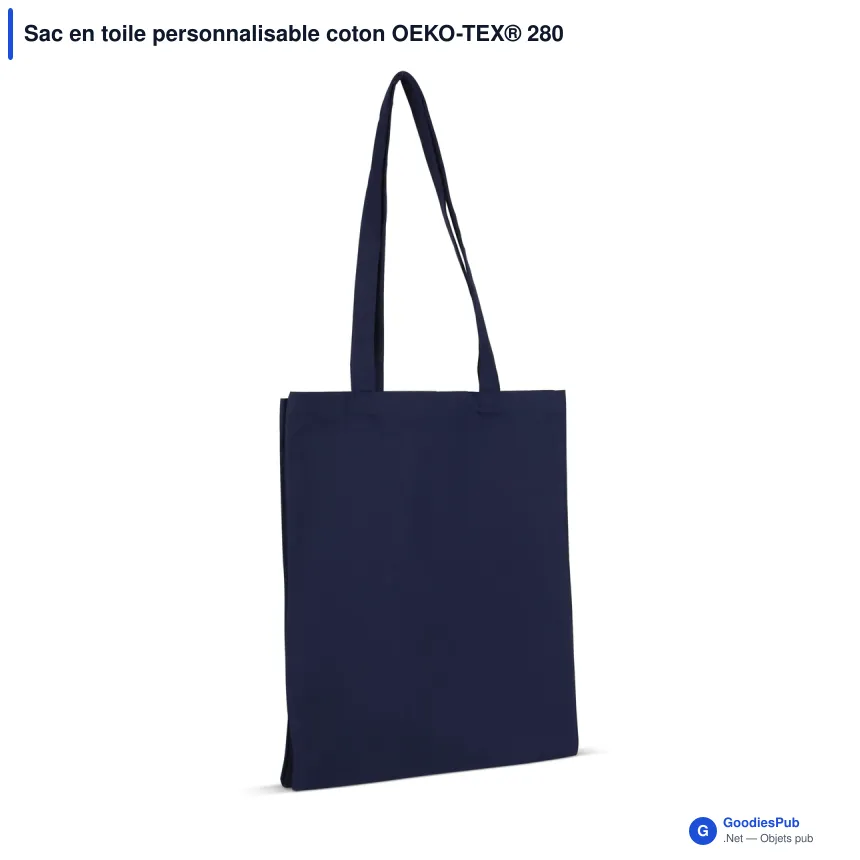 Sac en toile personnalisable coton OEKO-TEX® 280 g/m² 32x13x40 cm avec logo - Couleurs - Image 3
