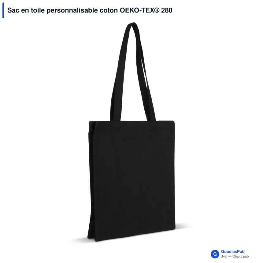 Sac en toile personnalisable coton OEKO-TEX® 280 g/m² 32x13x40 cm avec logo - Couleurs - Image 4