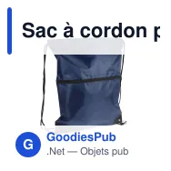 Sac à cordon personnalisable en R-PET 210T avec poche zippée avec logo - Zip - Miniature 3