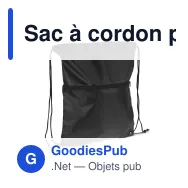 Sac à cordon personnalisable en R-PET 210T avec poche zippée avec logo - Zip - Miniature 4