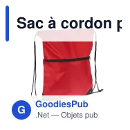 Sac à cordon personnalisable en R-PET 210T avec poche zippée avec logo - Zip - Miniature 6