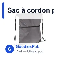 Sac à cordon personnalisable en R-PET 210T avec poche zippée avec logo - Zip - Miniature 7