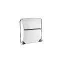 Variante Blanc - Sac à cordon personnalisable en R-PET 210T avec poche zippée avec logo - Zip