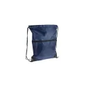 Variante Bleu foncé - Sac à cordon personnalisable en R-PET 210T avec poche zippée avec logo - Zip
