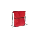 Variante Rouge - Sac à cordon personnalisable en R-PET 210T avec poche zippée avec logo - Zip