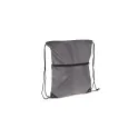 Variante Gris - Sac à cordon personnalisable en R-PET 210T avec poche zippée avec logo - Zip