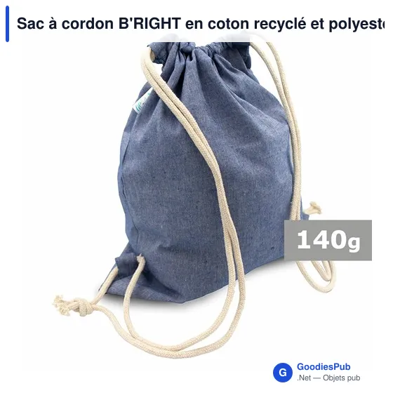 Sac à cordon personnalisable B'RIGHT avec logo | Jose - Image 11