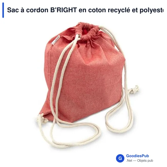 Sac à cordon personnalisable B'RIGHT avec logo | Jose - Image 3