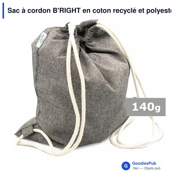 Sac à cordon personnalisable B'RIGHT avec logo | Jose - Image 6