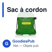 Sac à cordon personnalisable B'RIGHT RPET avec logo - Miniature 1