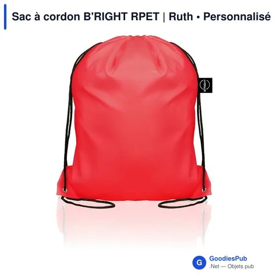 Sac à cordon personnalisable B'RIGHT RPET avec logo - Image 11