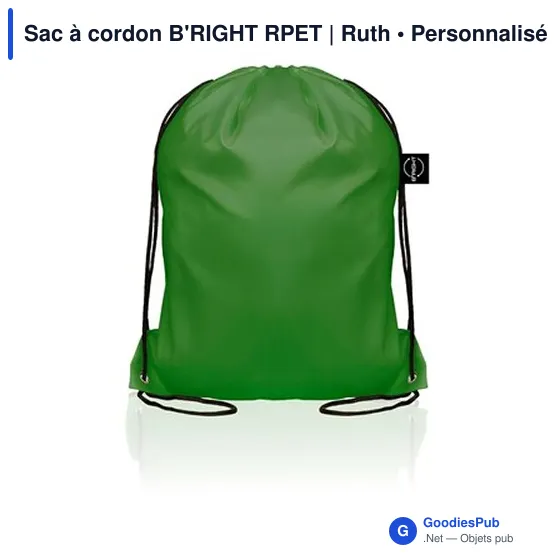 Sac à cordon personnalisable B'RIGHT RPET avec logo - Image 3