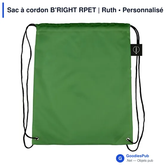Sac à cordon personnalisable B'RIGHT RPET avec logo - Image 4