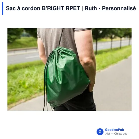 Sac à cordon personnalisable B'RIGHT RPET avec logo - Image 6