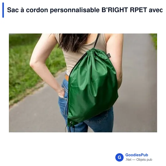 Sac à cordon personnalisable B'RIGHT RPET avec logo - Image 7