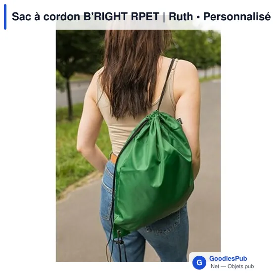 Sac à cordon personnalisable B'RIGHT RPET avec logo - Image 8