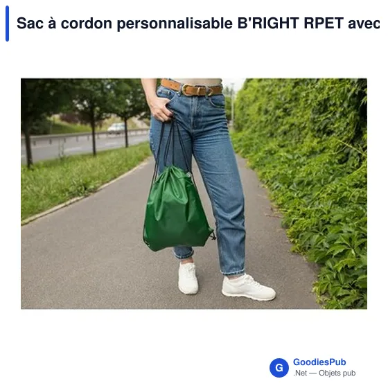Sac à cordon personnalisable B'RIGHT RPET avec logo - Image 10