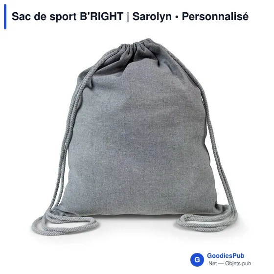 Sac à cordon personnalisable B'RIGHT avec logo | Sarolyn - Image 3