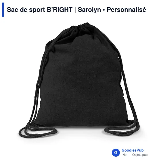 Sac à cordon personnalisable B'RIGHT avec logo | Sarolyn - Image 5