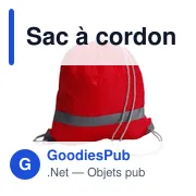 Sac à cordon personnalisable en polyester - Logo bien visible - Miniature 1