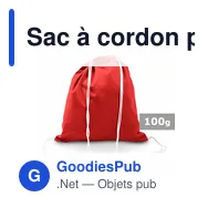 Sac à cordon personnalisable en coton avec logo - Gerald - Miniature 1