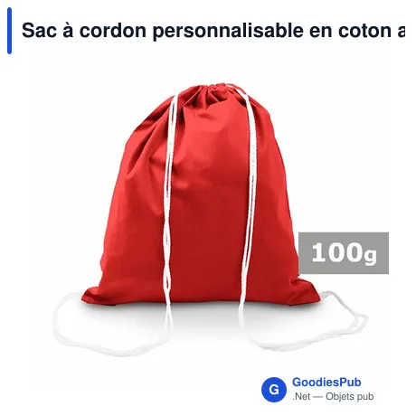 Sac à cordon personnalisable en coton avec logo - Gerald