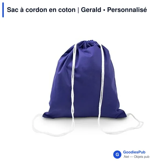 Sac à cordon personnalisable en coton avec logo - Gerald - Image 11