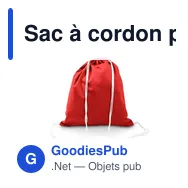 Sac à cordon personnalisable en coton avec logo - Gerald - Miniature 3