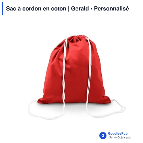 Sac à cordon personnalisable en coton avec logo - Gerald - Image 3