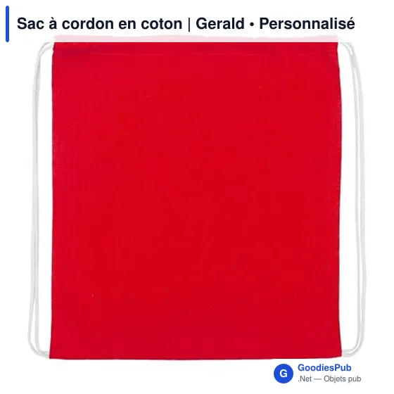 Sac à cordon personnalisable en coton avec logo - Gerald - Image 4