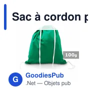 Sac à cordon personnalisable en coton avec logo - Gerald - Miniature 5