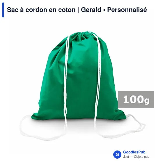 Sac à cordon personnalisable en coton avec logo - Gerald - Image 5