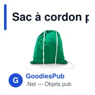 Sac à cordon personnalisable en coton avec logo - Gerald - Miniature 7