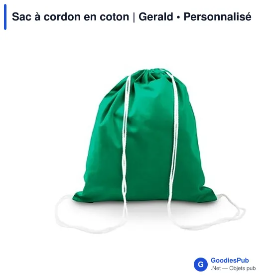Sac à cordon personnalisable en coton avec logo - Gerald - Image 7