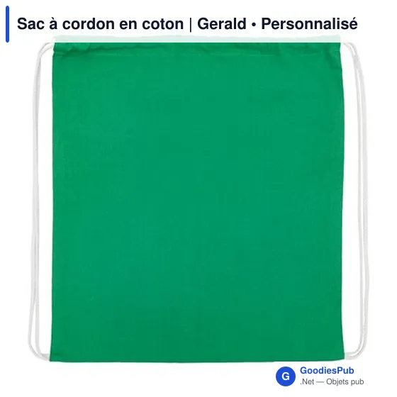 Sac à cordon personnalisable en coton avec logo - Gerald - Image 8