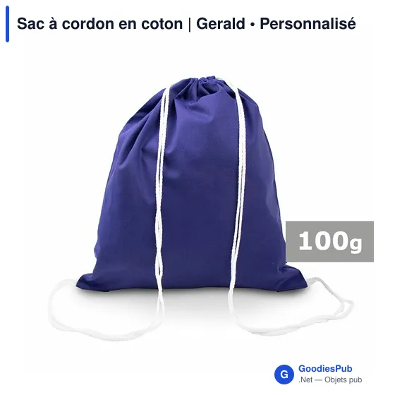 Sac à cordon personnalisable en coton avec logo - Gerald - Image 9
