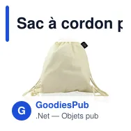 Sac à cordon personnalisable en coton organique B'RIGHT | Meredithavec logo - Miniature 5