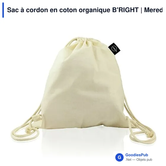Sac à cordon personnalisable en coton organique B'RIGHT | Meredithavec logo - Image 5