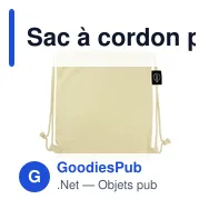 Sac à cordon personnalisable en coton organique B'RIGHT | Meredithavec logo - Miniature 6