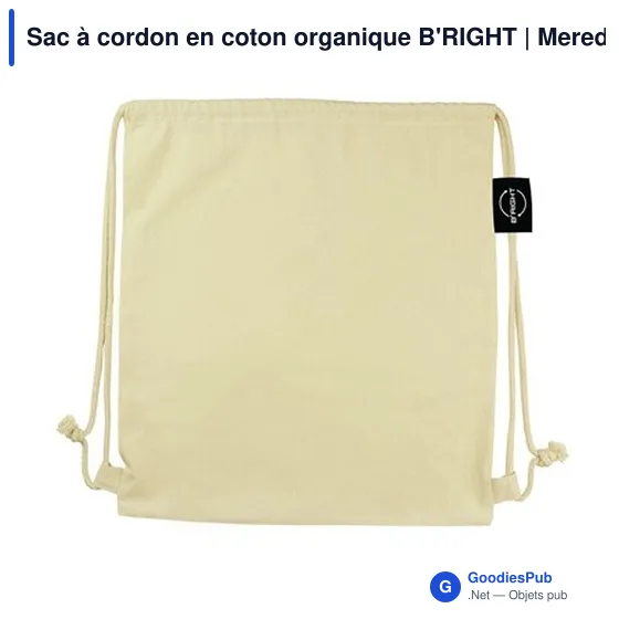 Sac à cordon personnalisable en coton organique B'RIGHT | Meredithavec logo - Image 6