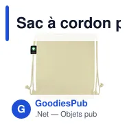 Sac à cordon personnalisable en coton organique B'RIGHT | Meredithavec logo - Miniature 7