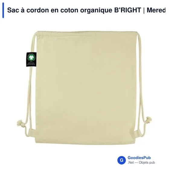 Sac à cordon personnalisable en coton organique B'RIGHT | Meredithavec logo - Image 7